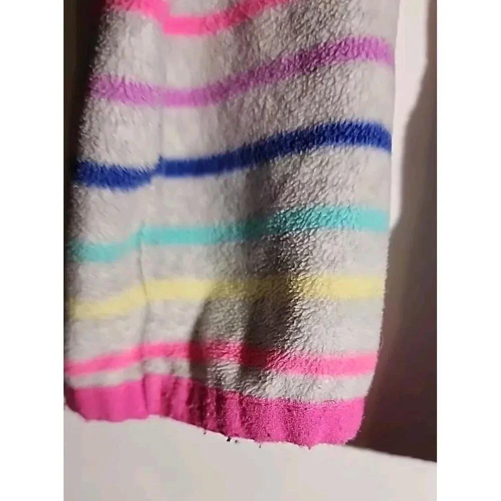 OshKosh B'Gosh Girls 1/4 Zip Fleece Top Striped Pullover Size 10/12